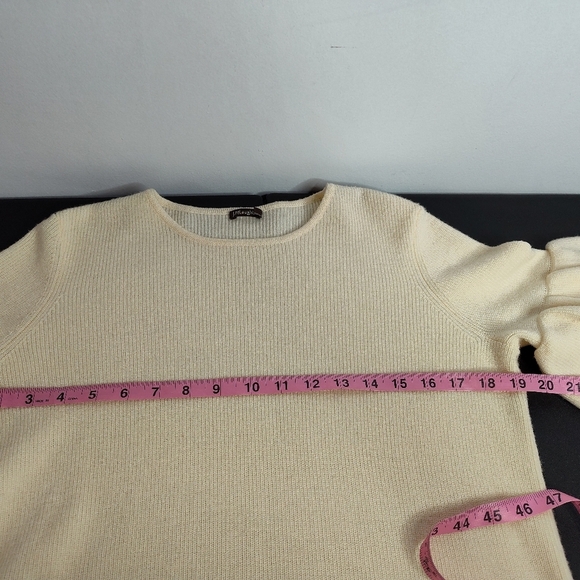 J. McLaughlin women's Merino Wool Cream sweater, fluted sleeves, size S - Picture 6 of 8